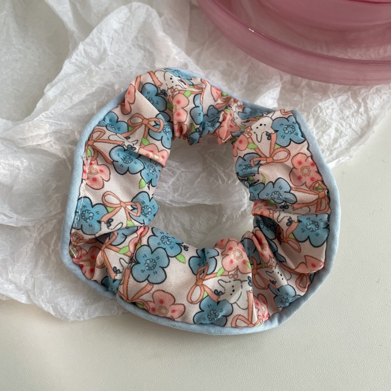 Women Daily Oversized High Elastic Lace Hair Scrunchie Elegant Floral