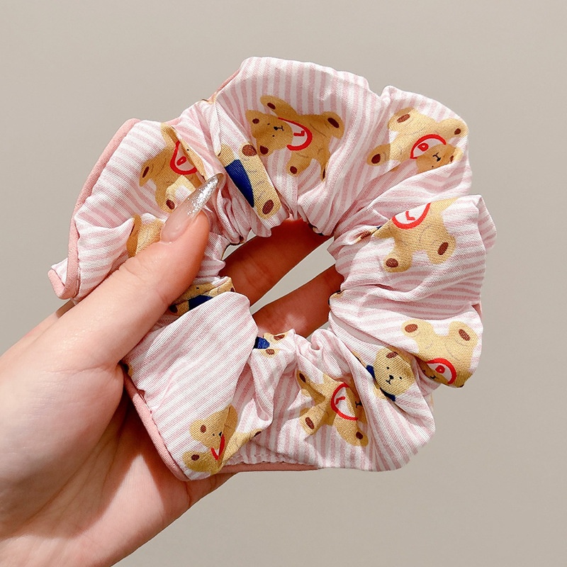 Women Daily Oversized High Elastic Lace Hair Scrunchie Elegant Floral