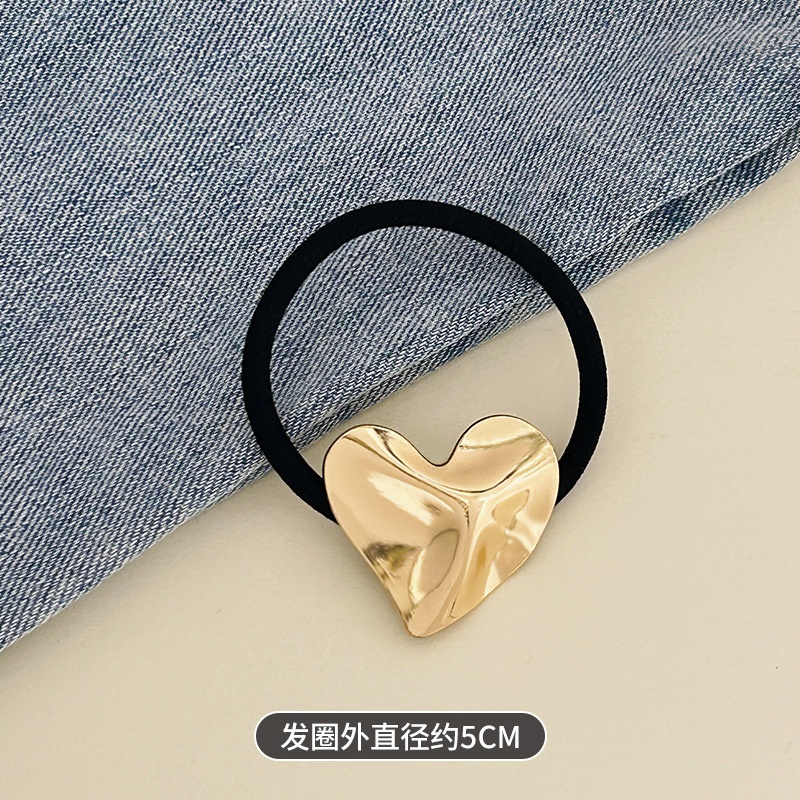 Women's Versatile Retro Alloy Elastic Hair Ties Round Cold Tone