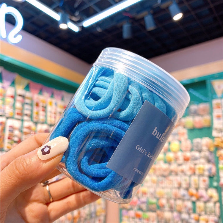 Women's Stretch Nylon High Ponytail Hair Ties 50pcs Sweet Candy Color