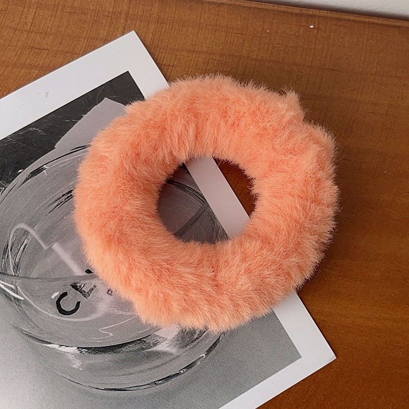 Women's Autumn Winter Plush Elastic Ponytail Scrunchies Candy Color