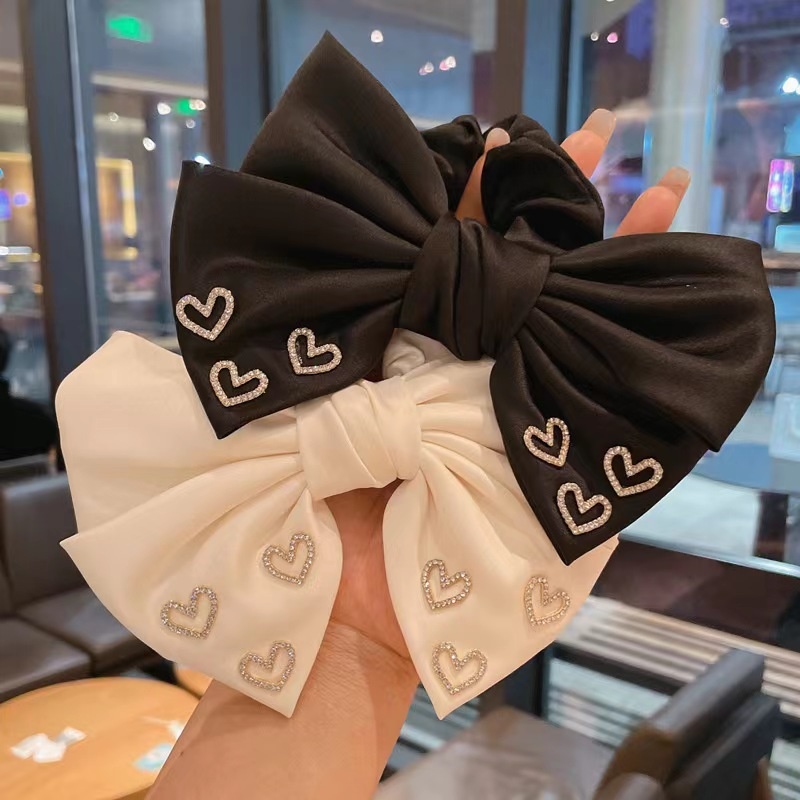 Women's Daily Rhinestone Inlay Cloth Hair Tie Classic Bow Knot