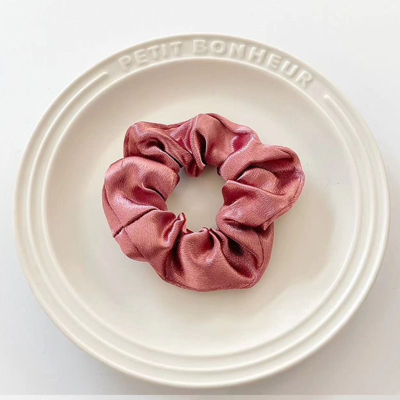 Women's Summer Fabric Scrunchie Pleated Plaid Leopard Hair Tie