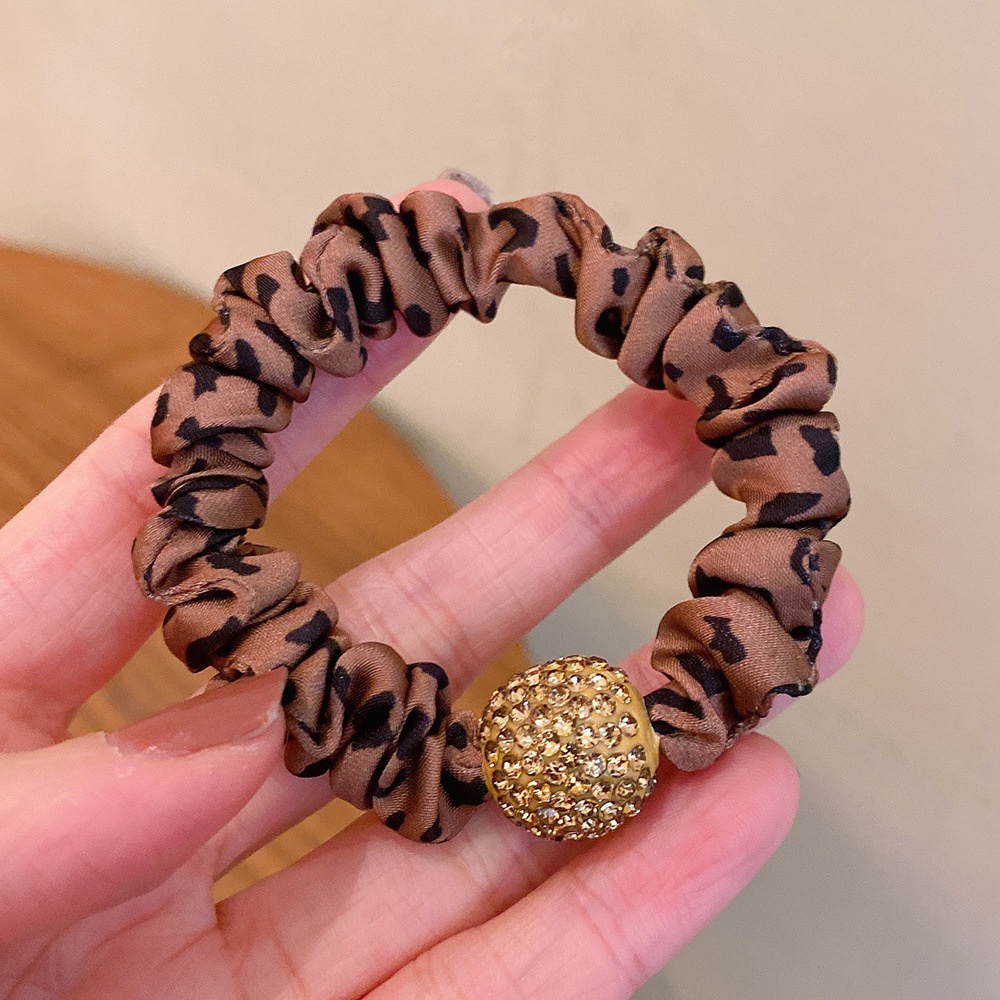 Women's Luxury Rhinestone Large Elastic Hair Tie Leopard Print