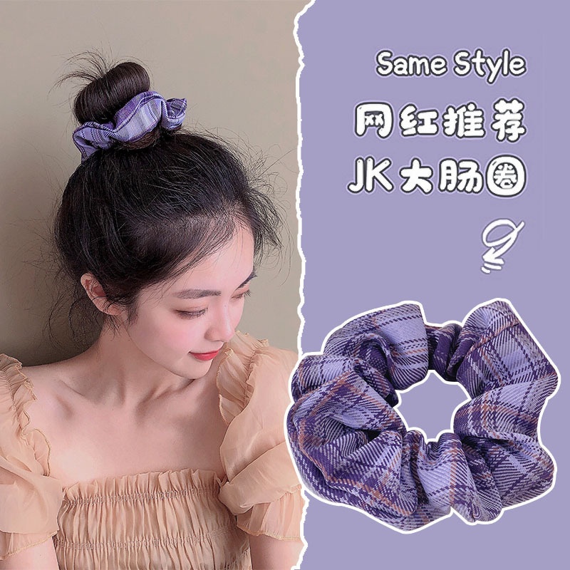 Women's Cloth Lace Scarf Scrunchie Daily Hair Tie Spring Tulip Floral