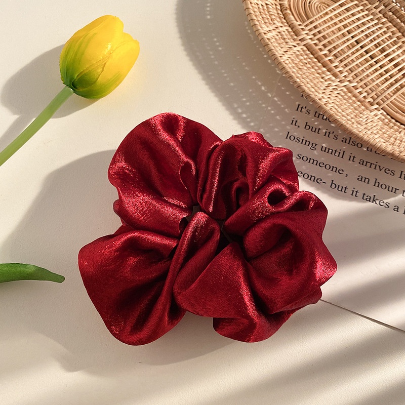 Women Daily Oversized High Elastic Lace Hair Scrunchie Elegant Floral