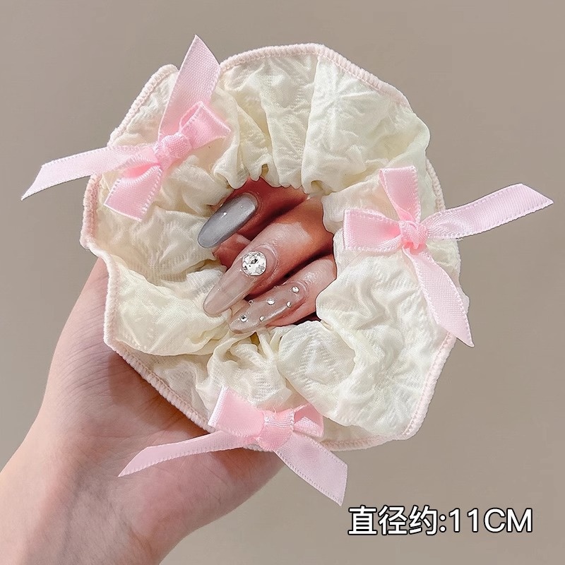 Women Daily Oversized High Elastic Lace Hair Scrunchie Elegant Floral