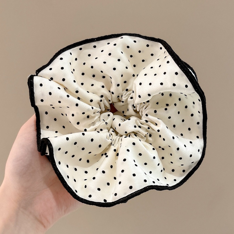 Women's Handmade Spring Ponytail Hair Scrunchie Checkered Fabric