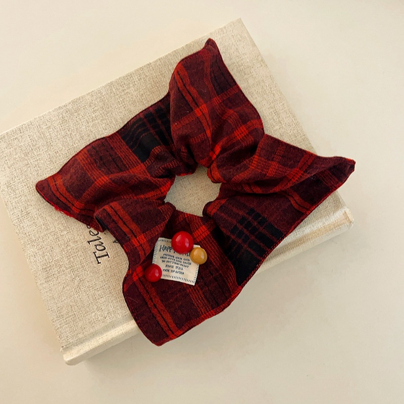 Women's Sweet Weekend Tea Party Cloth Hair Tie Plaid Fruit Print