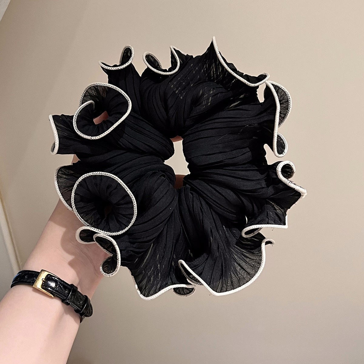 Women's Classic Handmade Cloth Hair Tie for Daily Wear Color Block