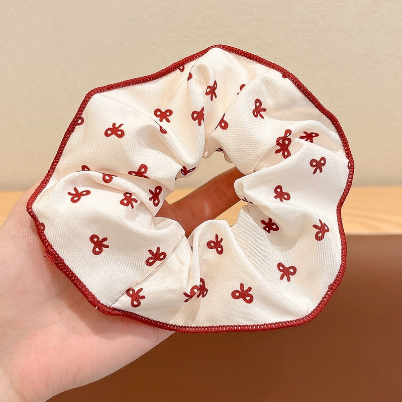 Women's Handmade Spring Ponytail Hair Scrunchie Checkered Fabric