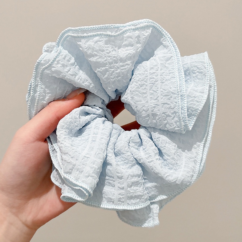 Women's Spring High-End Silky Pleated Pearl Streamer Large Hair Ring