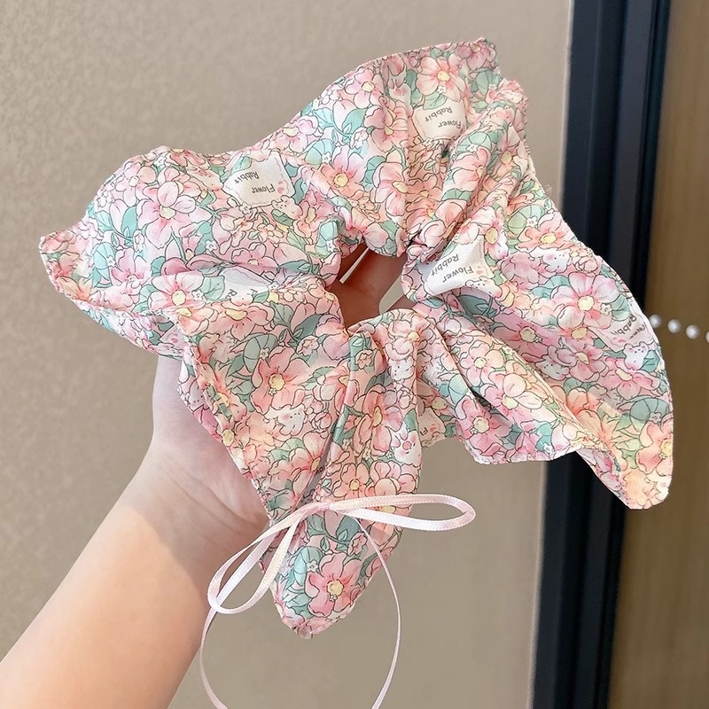 Women's Elegant Square Scarf Scrunchie Chic Cloth Ponytail Hair Tie