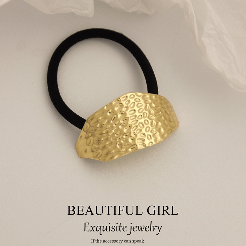 Women's Versatile Retro Alloy Elastic Hair Ties Round Cold Tone