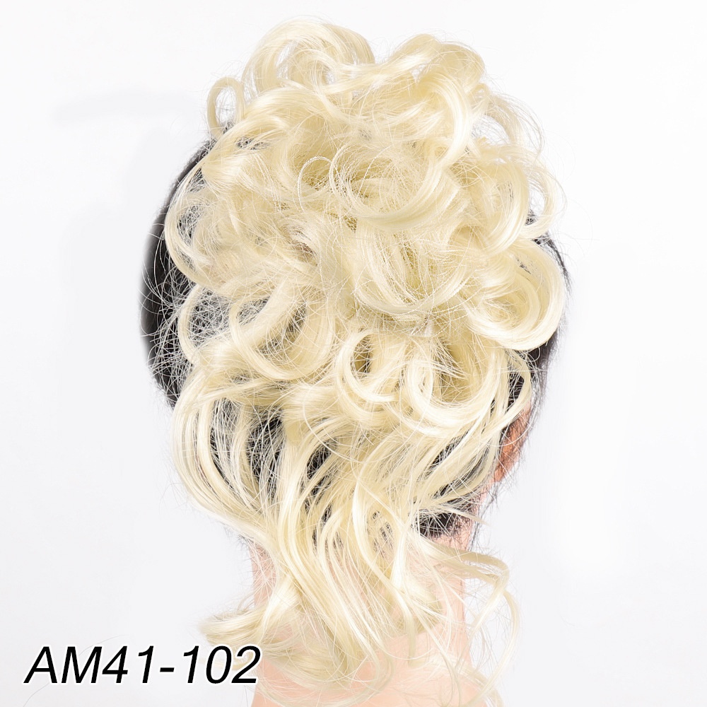 Women Daily Updo Messy Bun Hair Ring High Temp Silk Natural Texture