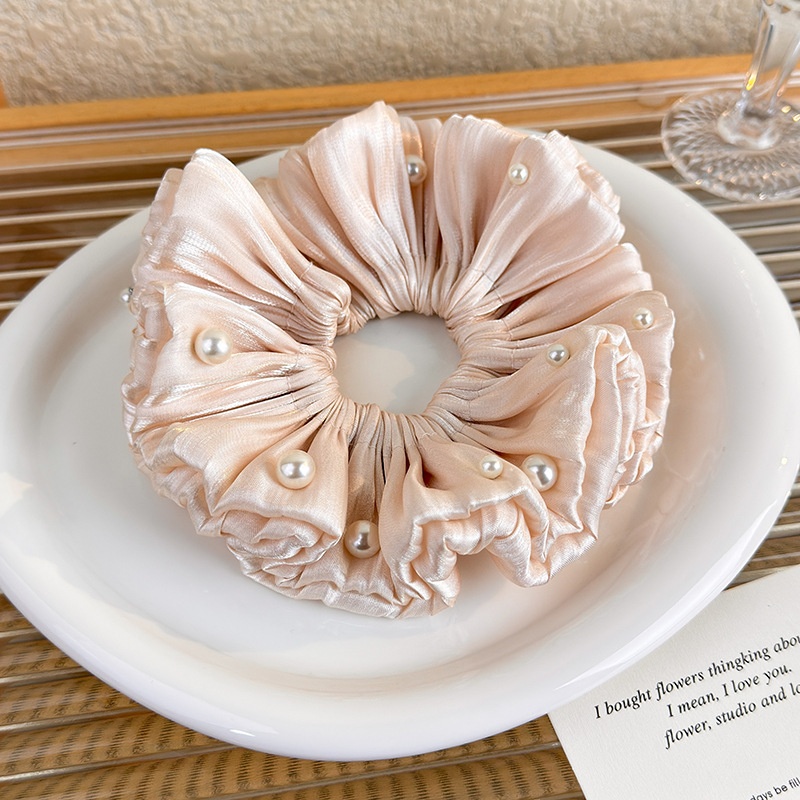 Women's Elegant Soft Cloth French Hair Tie For Daily Wear Solid Color