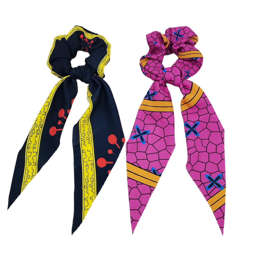 Girls Handmade Silk Hair Ribbon Demon Slayer Butterfly Anime Pattern