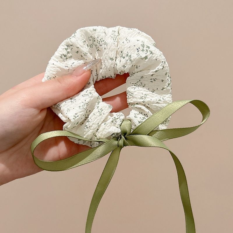 Women Daily Oversized High Elastic Lace Hair Scrunchie Elegant Floral