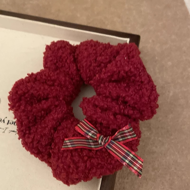 Women Spring Summer Cloth Hair Scrunchie Tie Romantic Polka Dot Lace