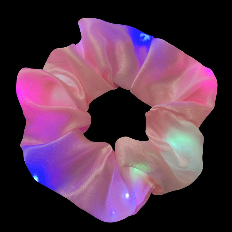 Women's Glowing LED Hair Tie Scrunchie For Daily Wear Solid Color