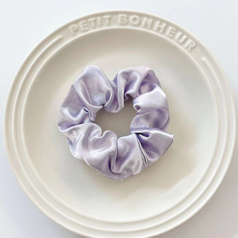 Women's Summer Fabric Scrunchie Pleated Plaid Leopard Hair Tie