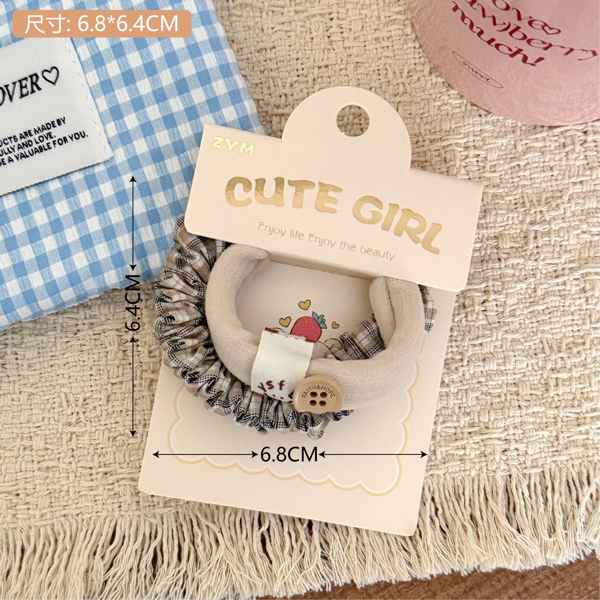 Girls Elastic Fabric Ponytail Holder Hair Bands Sweet Floral Print