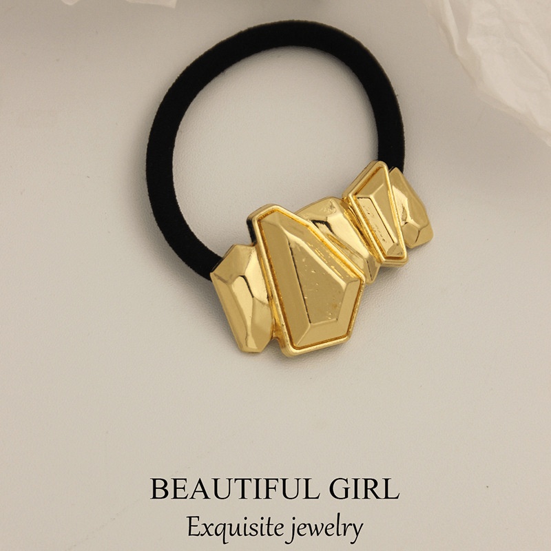 Women's Versatile Retro Alloy Elastic Hair Ties Round Cold Tone