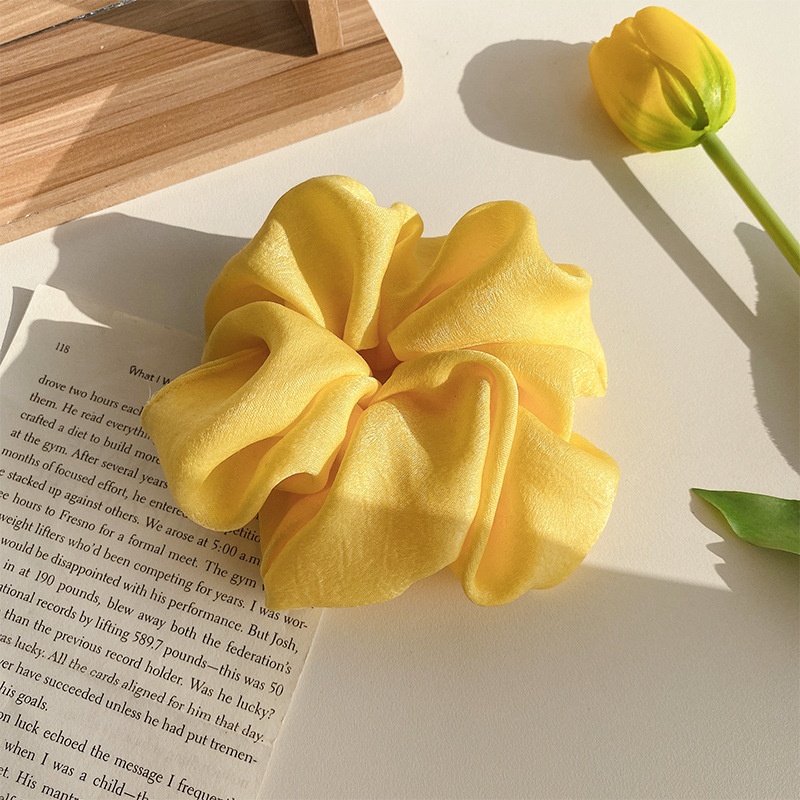 Women Daily Oversized High Elastic Lace Hair Scrunchie Elegant Floral