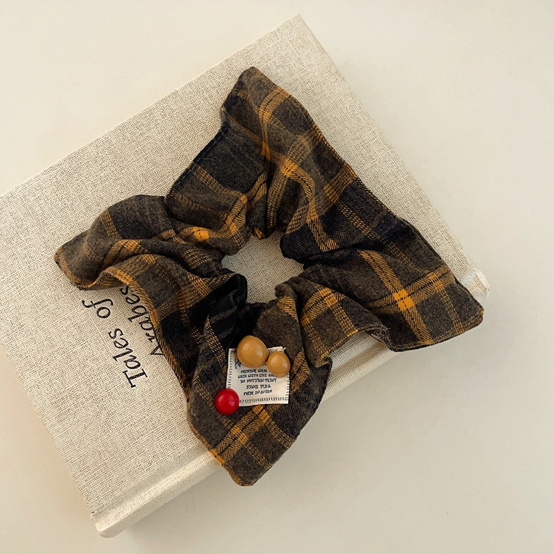 Women's Sweet Weekend Tea Party Cloth Hair Tie Plaid Fruit Print