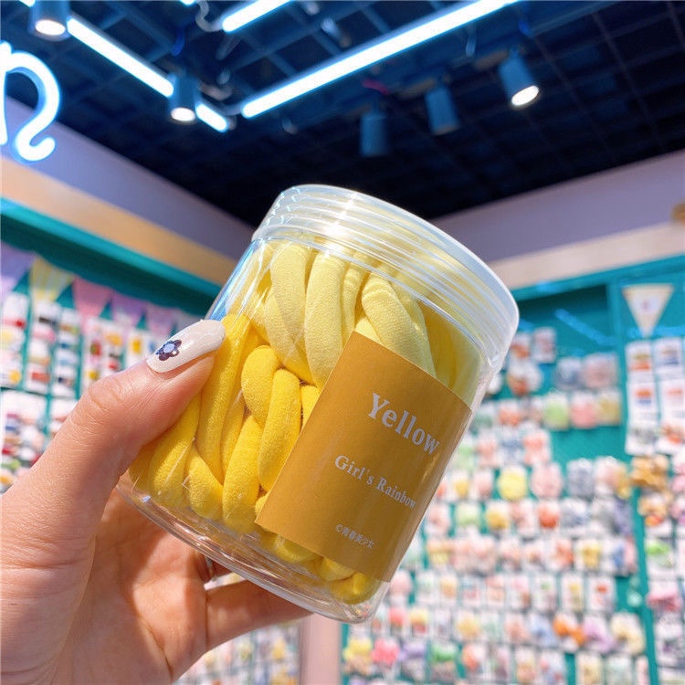 Women's Stretch Nylon High Ponytail Hair Ties 50pcs Sweet Candy Color