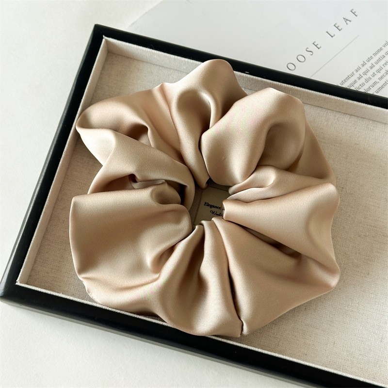 Women's Premium Satin Large Hair Bands Autumn Winter Solid Color