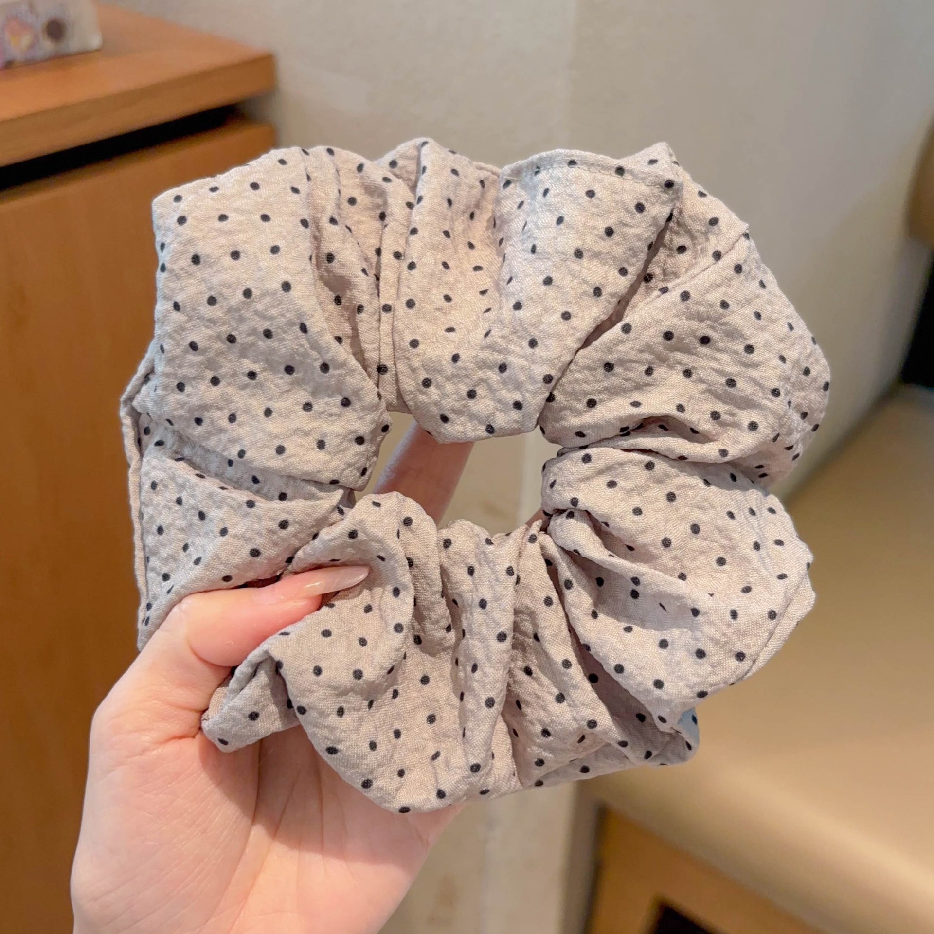 Women Daily Oversized High Elastic Lace Hair Scrunchie Elegant Floral