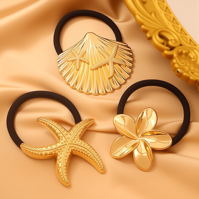 Women's Alloy Hair Ties Elegant Seamless Glossy U-Shaped Oval Bands