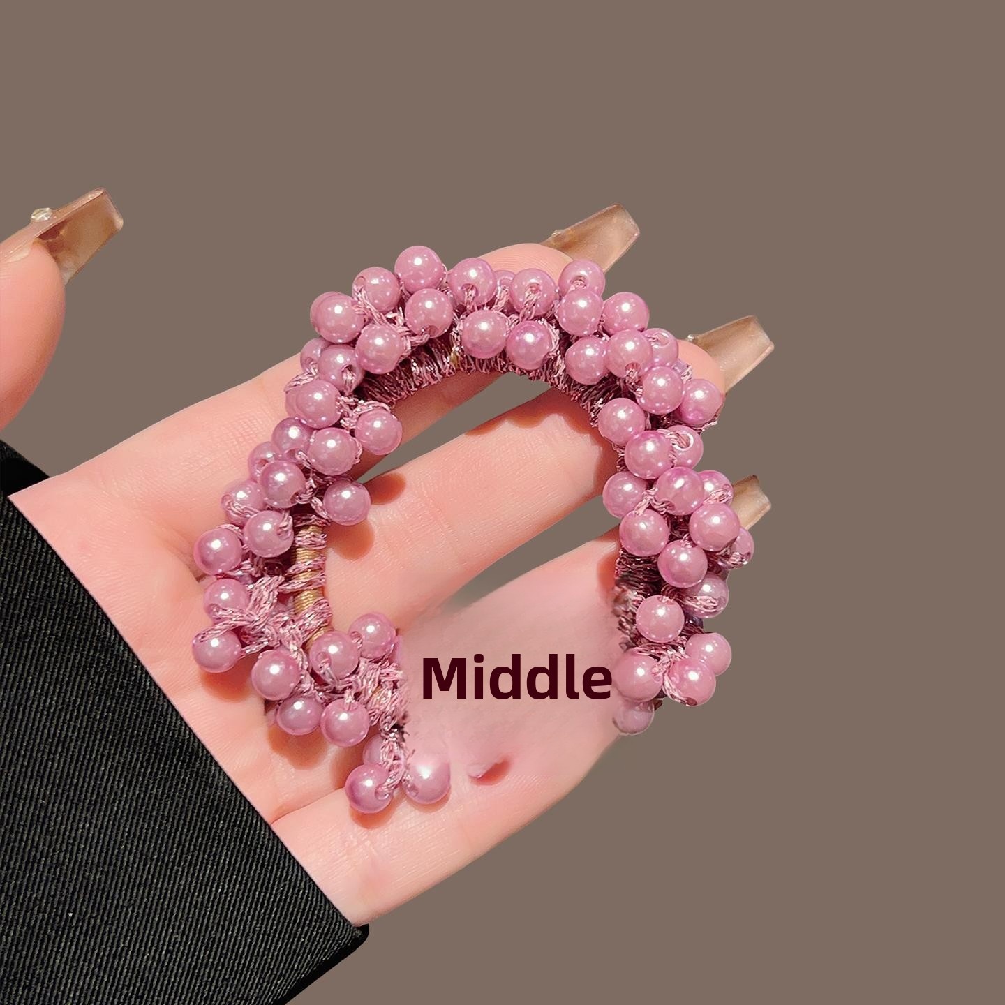 Women's Pearl Beaded Non-Slip Hair Tie For All Seasons Solid Color