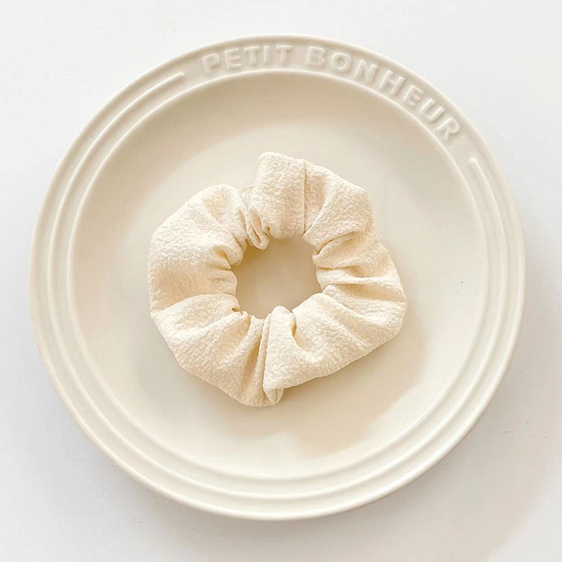 Women's Summer Fabric Scrunchie Pleated Plaid Leopard Hair Tie