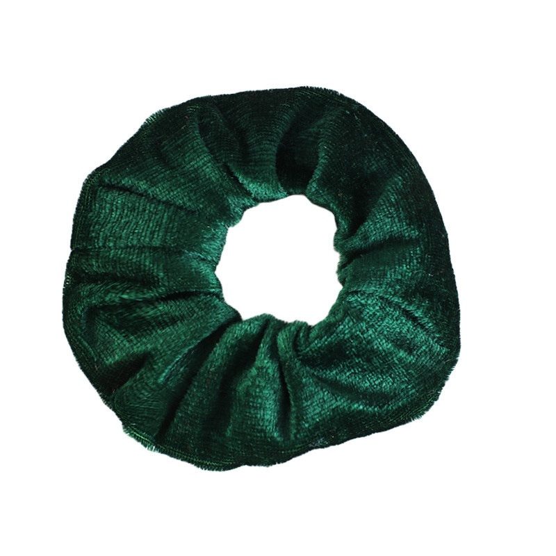 Ladies Winter Gold Velvet Bun Hair Scrunchies Ethnic Plaid Pattern