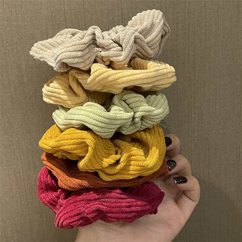 Women's Winter Large Velvet Elastic Hair Ties Simple Solid Color