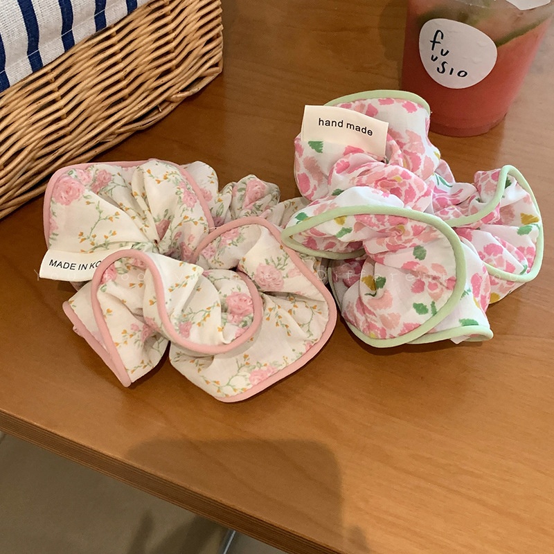 Women's Simple Floral Print Cloth Hair Tie Daily Holiday Scrunchie