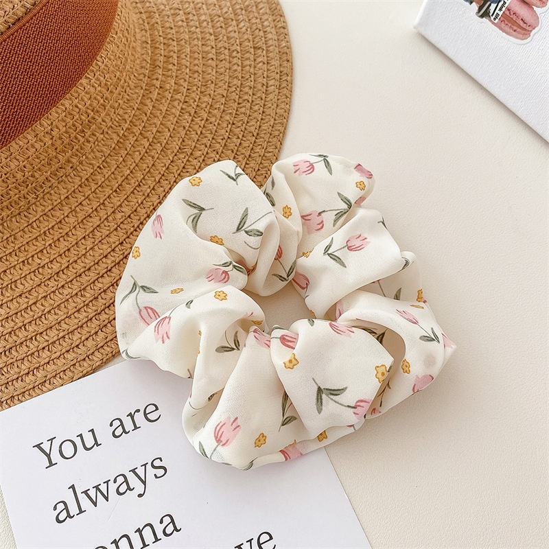 Women's Daily Handmade Cloth Hair Tie Sweet Flower Horse Print