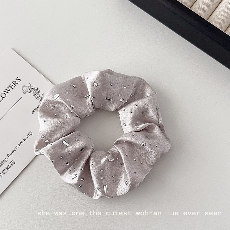 Women Spring Summer Cloth Hair Scrunchie Tie Romantic Polka Dot Lace