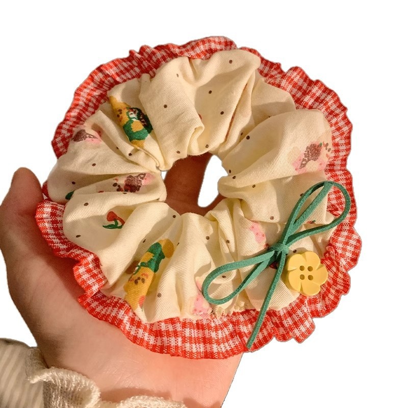 Women's Daily Damage-Free Fabric Hair Tie Floral Polka Dots Bow