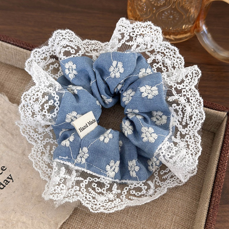 Women's Casual Daily Lace Scrunchie Hair Tie Classic Floral Cloth