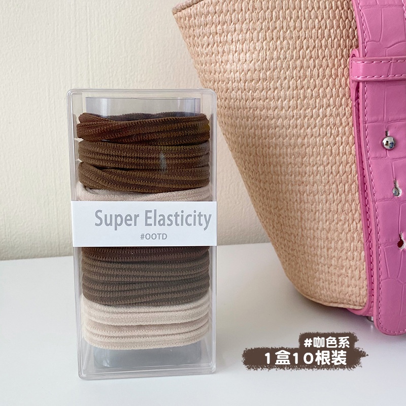 Women High Elastic Cloth Hair Tie No Damage Ponytail Ring Candy Color