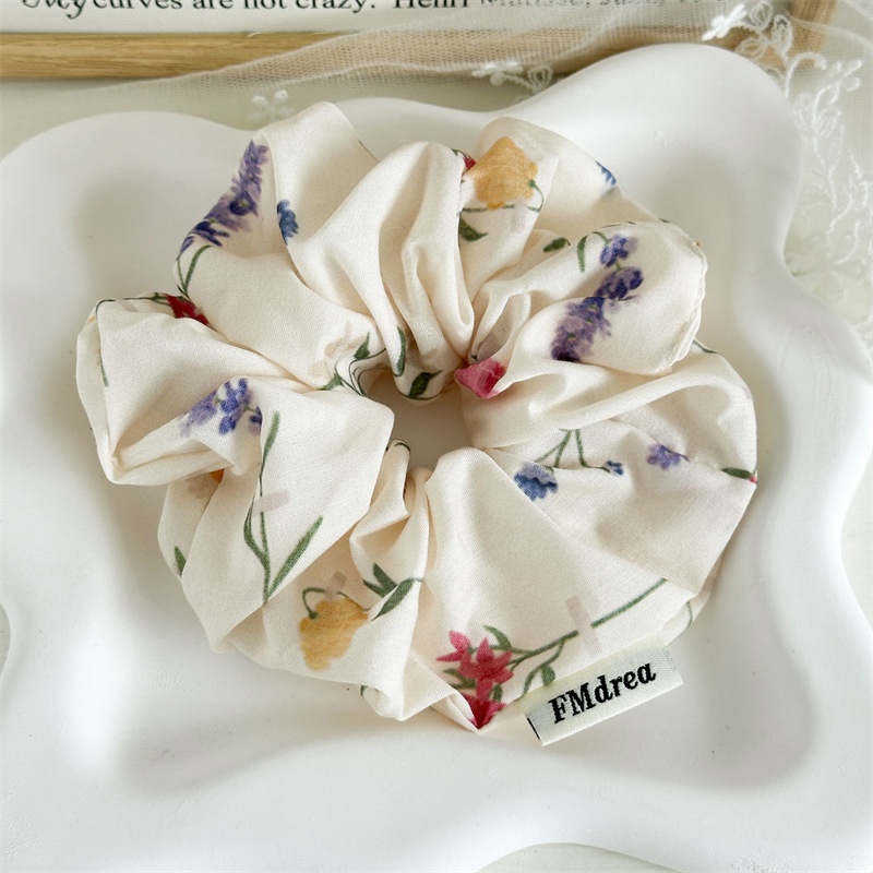 Women's Elegant Chinoiserie Cloth Hair Tie for Casual Holiday Cherry Pattern