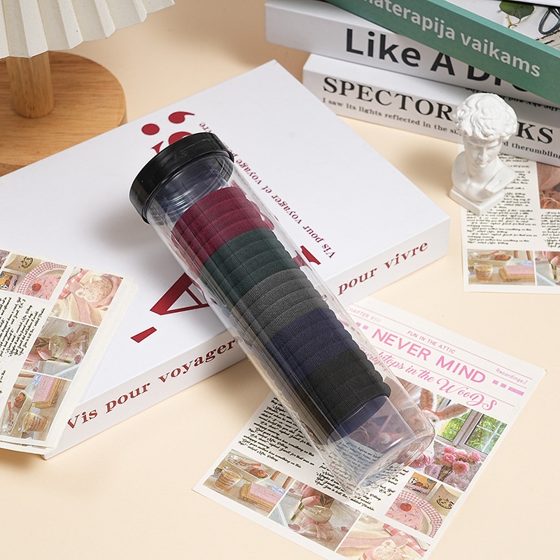 Women High Elastic Seamless Cloth Towel Hair Rings 20pcs Knit Pattern