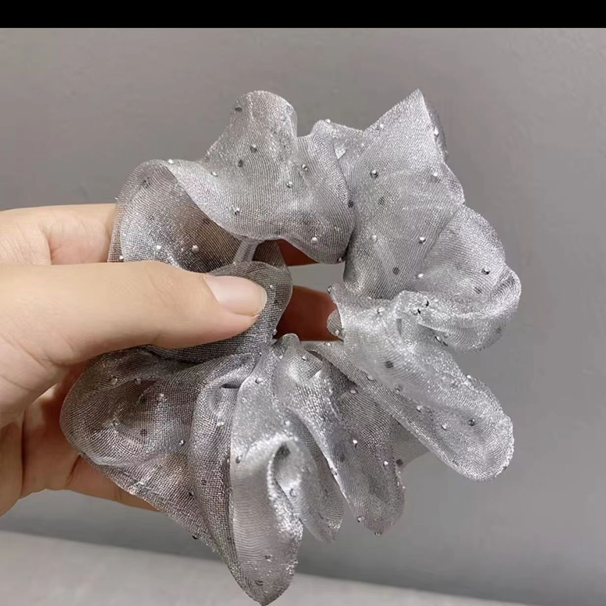 Women's Simple Classic Gauze Hair Tie For Daily Wear Solid Color