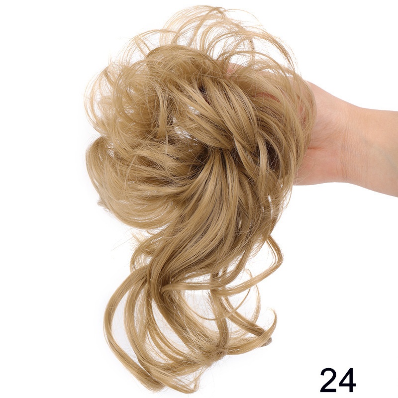 Women Daily Updo Messy Bun Hair Ring High Temp Silk Natural Texture