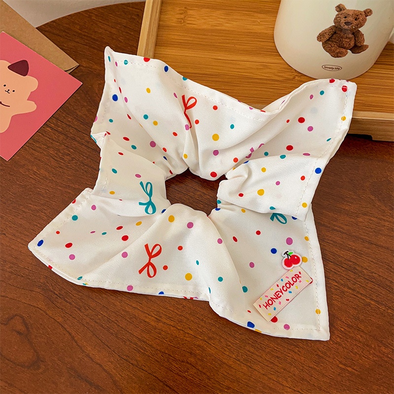 Women's Sweet Summer Bun Hair Scrunchie Irregular Pleated Fabric Tie