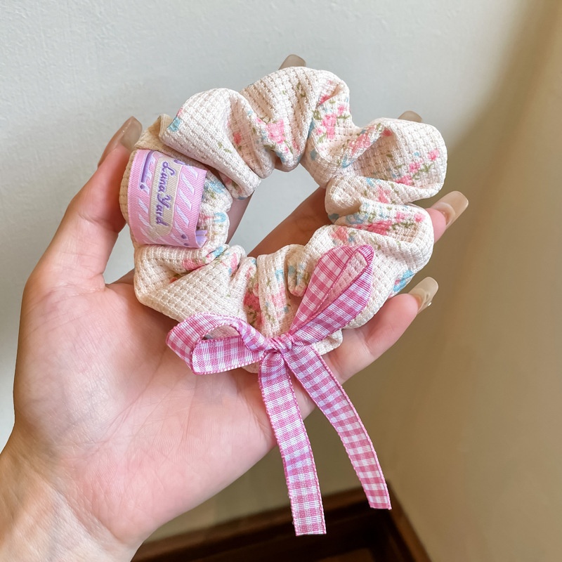 Women's Daily Damage-Free Fabric Hair Tie Floral Polka Dots Bow