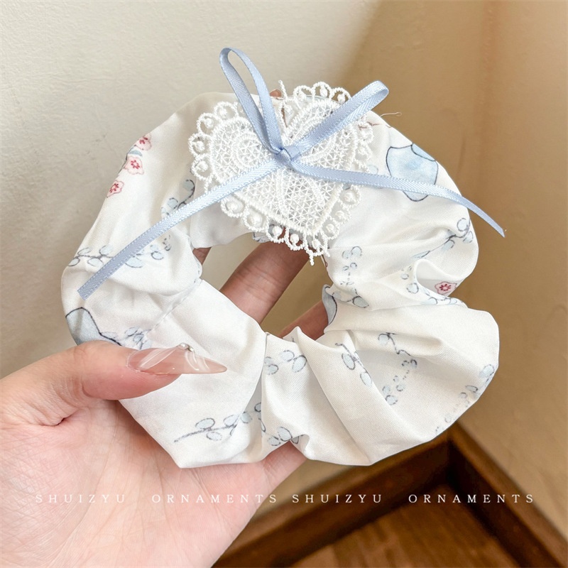 Women's Daily Damage-Free Fabric Hair Tie Floral Polka Dots Bow